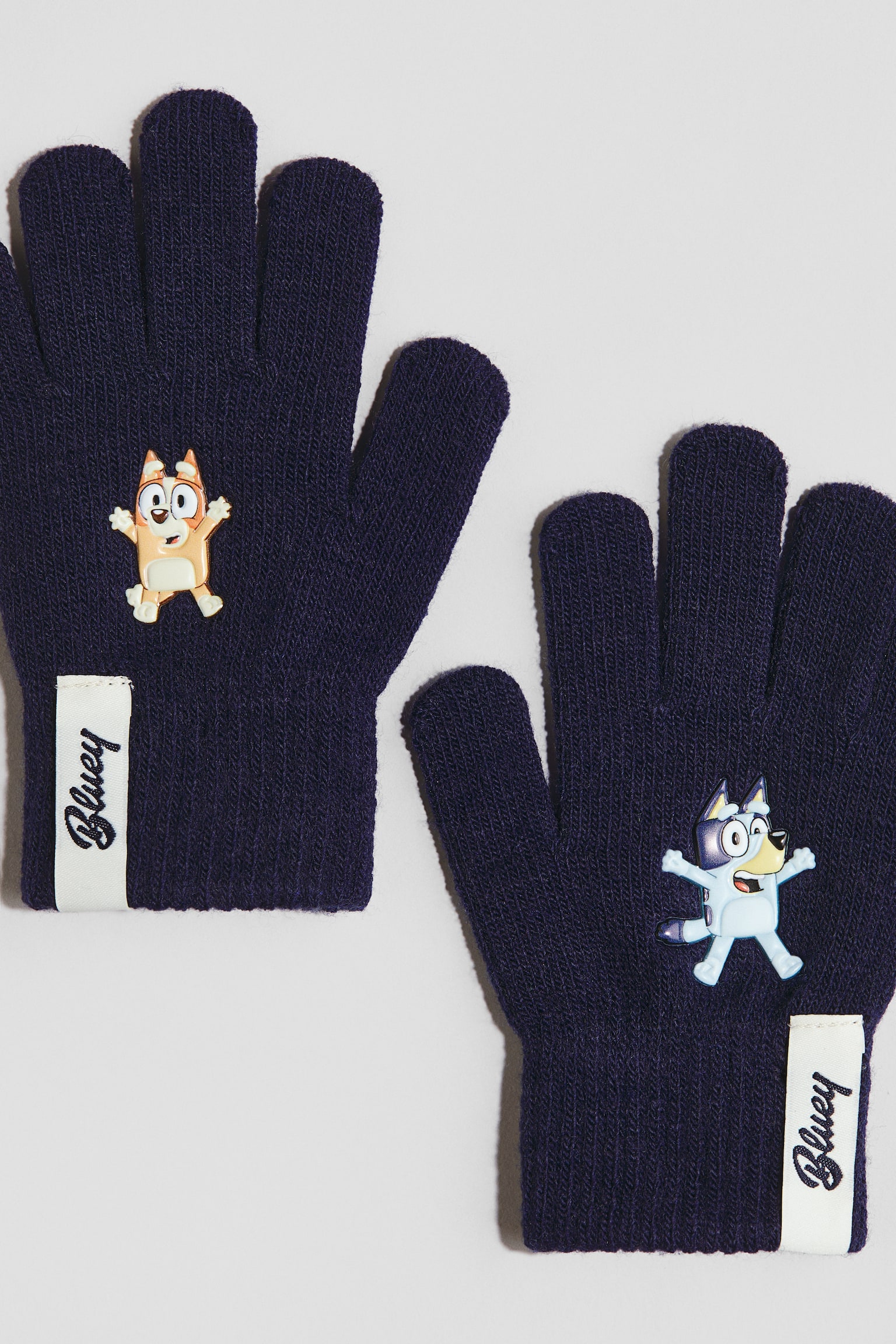 Appliquéd gloves - Navy blue/Bluey - 2