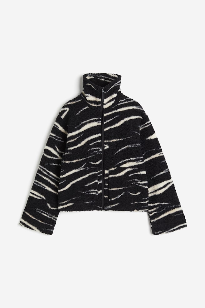 Teddy jacket - Black/Zebra print/Black - 2