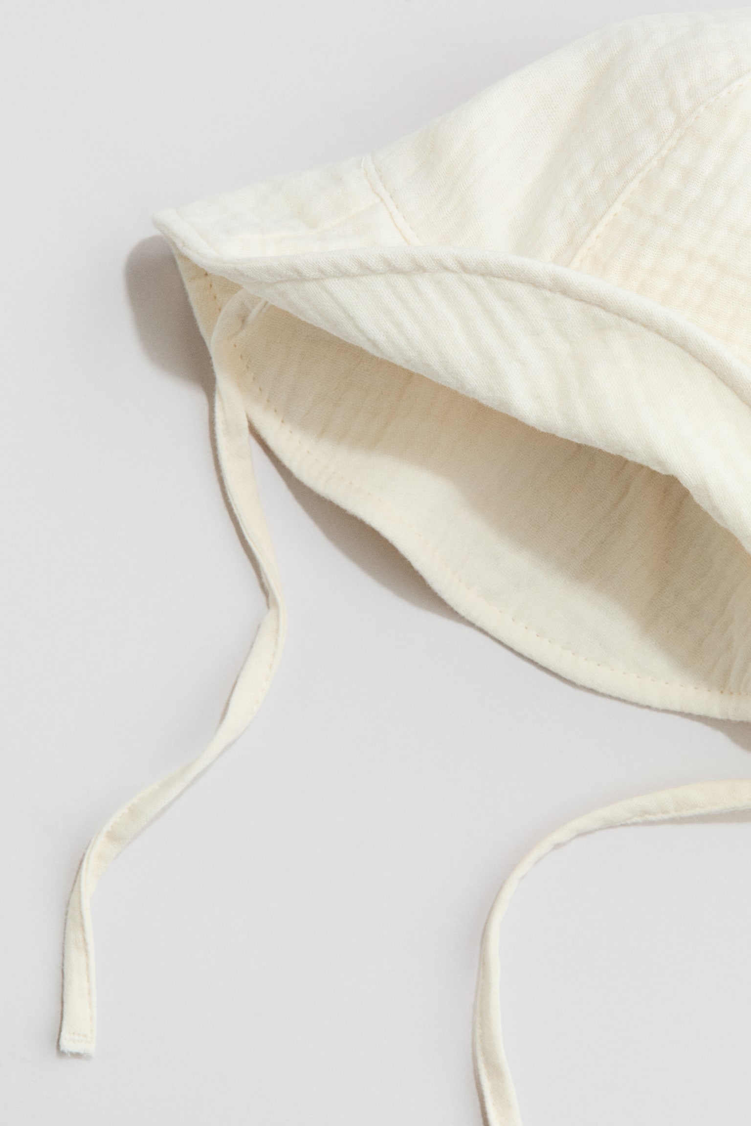 כובע ממוסלין כותנה - לבן - 3