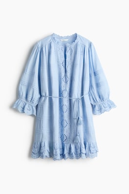 Bomullsklänning med broderie anglaise