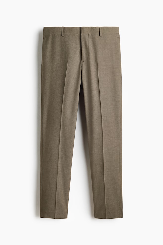 Slim-Fit Suit Pants - Taupe/Light beige/Brown/Khaki green - 1