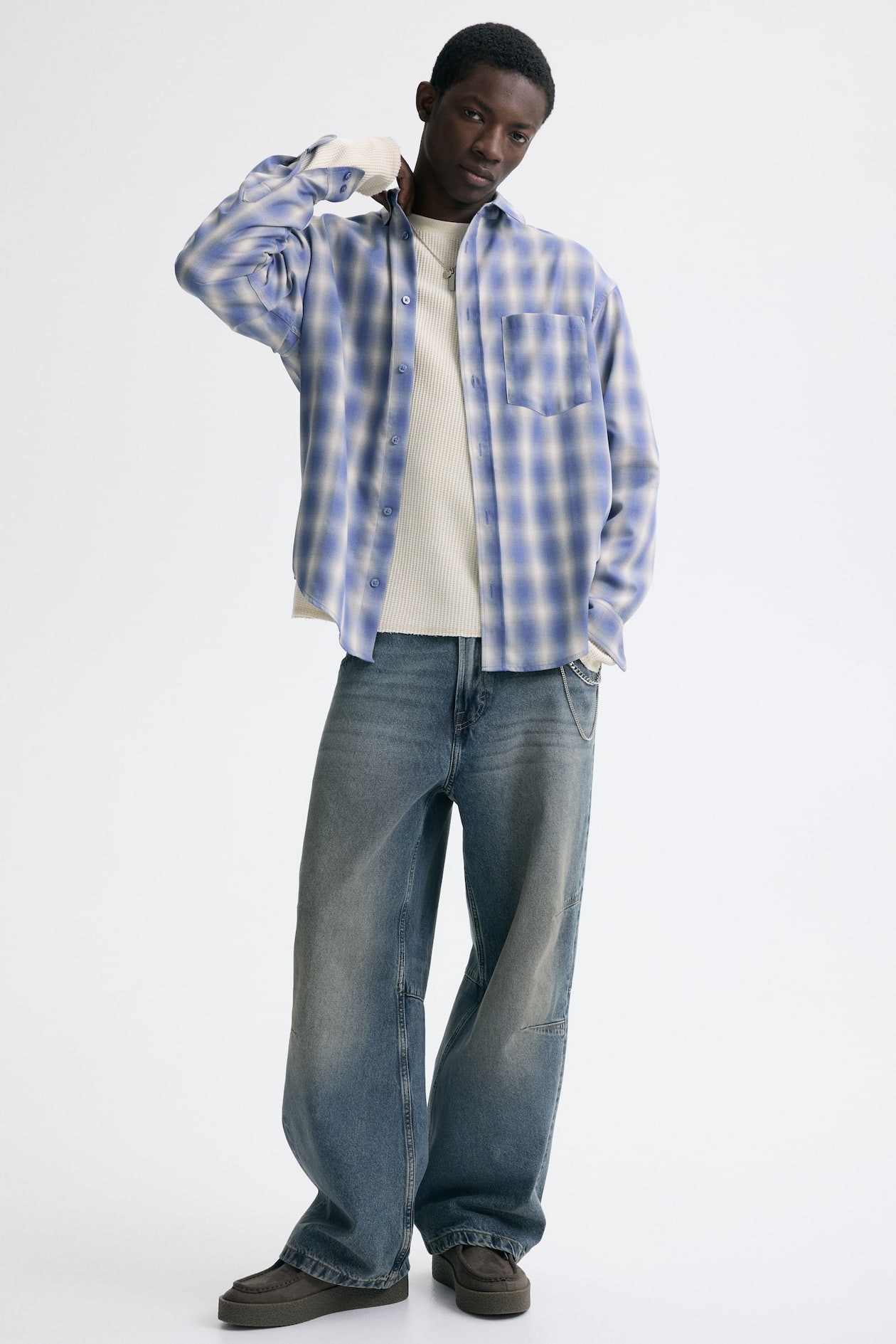 blue and white plaid dress shirt Men - Light Blue/Checked Relaxed-Fit - Size: XS Tank Dress The Leeward is a Last Minute Halloween Outfits Size:US24