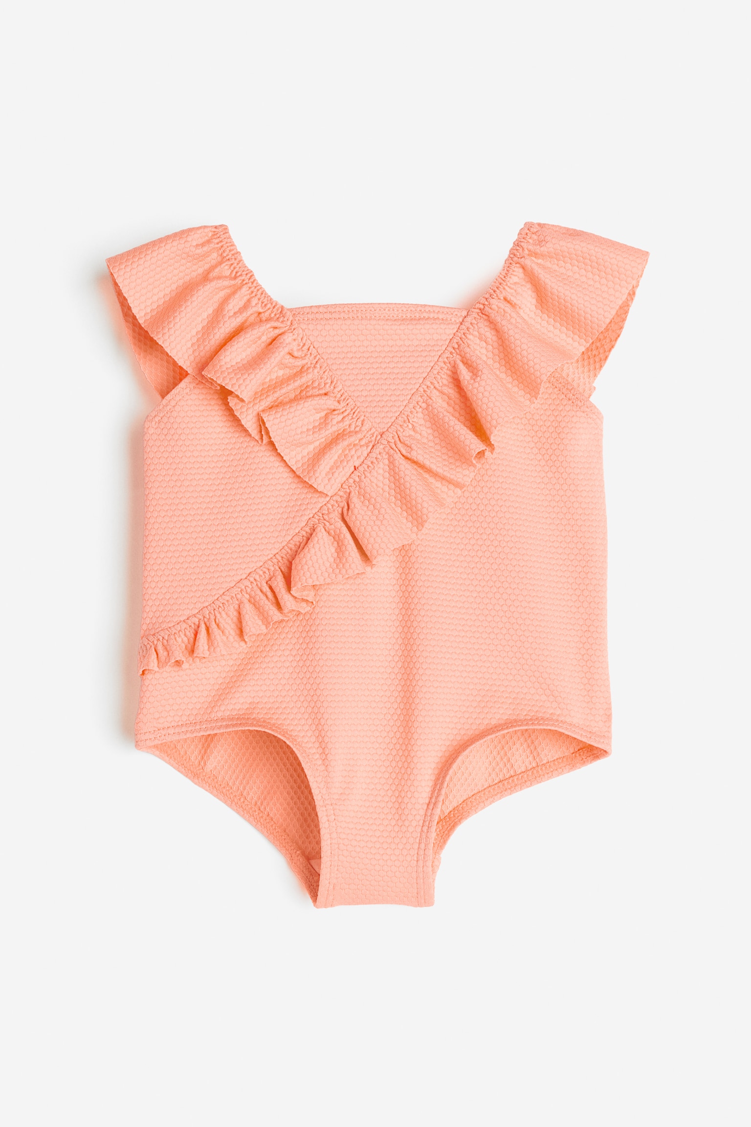 Swimsuit with Flounces - Coral pink - 1