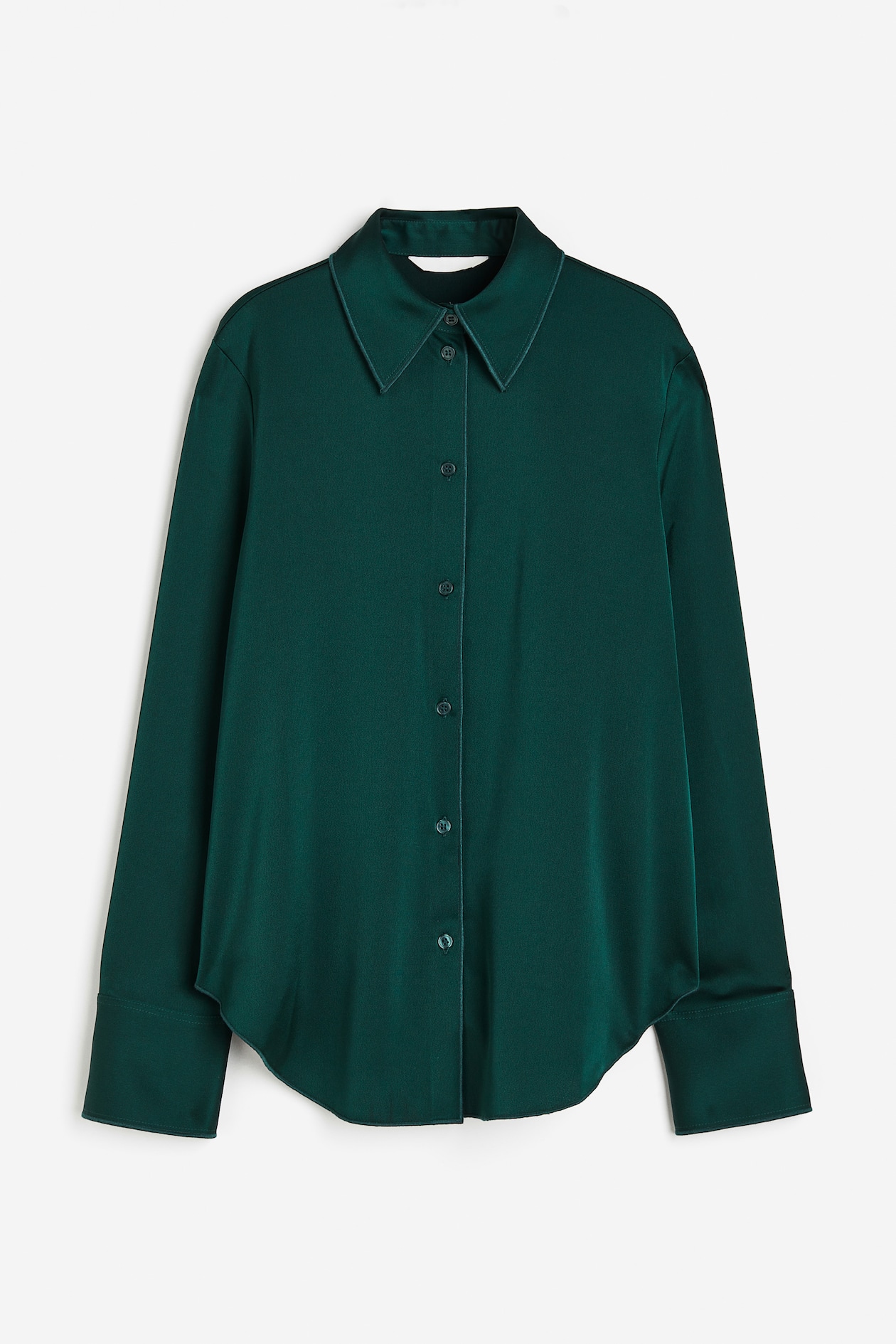 Satin shirt Dark green Ladies H&M IN