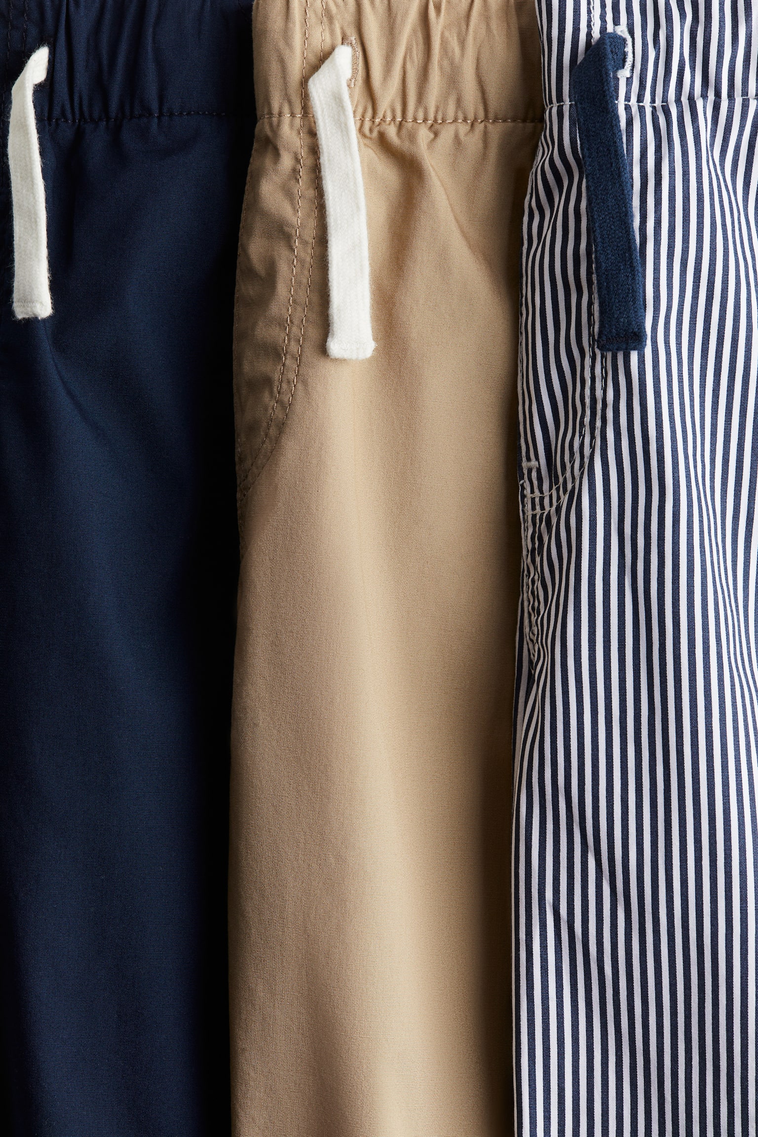 Детские шорты H&M 3-pack cotton, цвет: Тёмно-синий / Полосатый — фото 2
