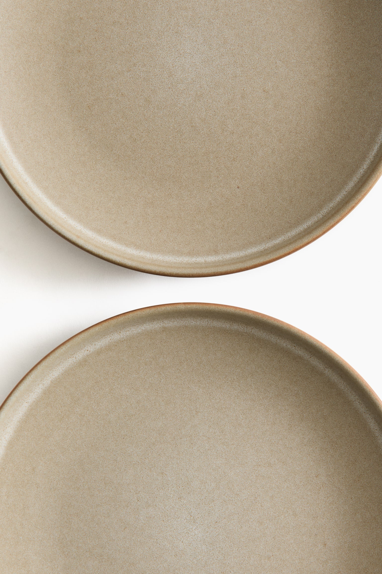 2 тарілки для закусок з кам’яної кераміки - Бежевий/Світло-бежевий/Чорний - 4