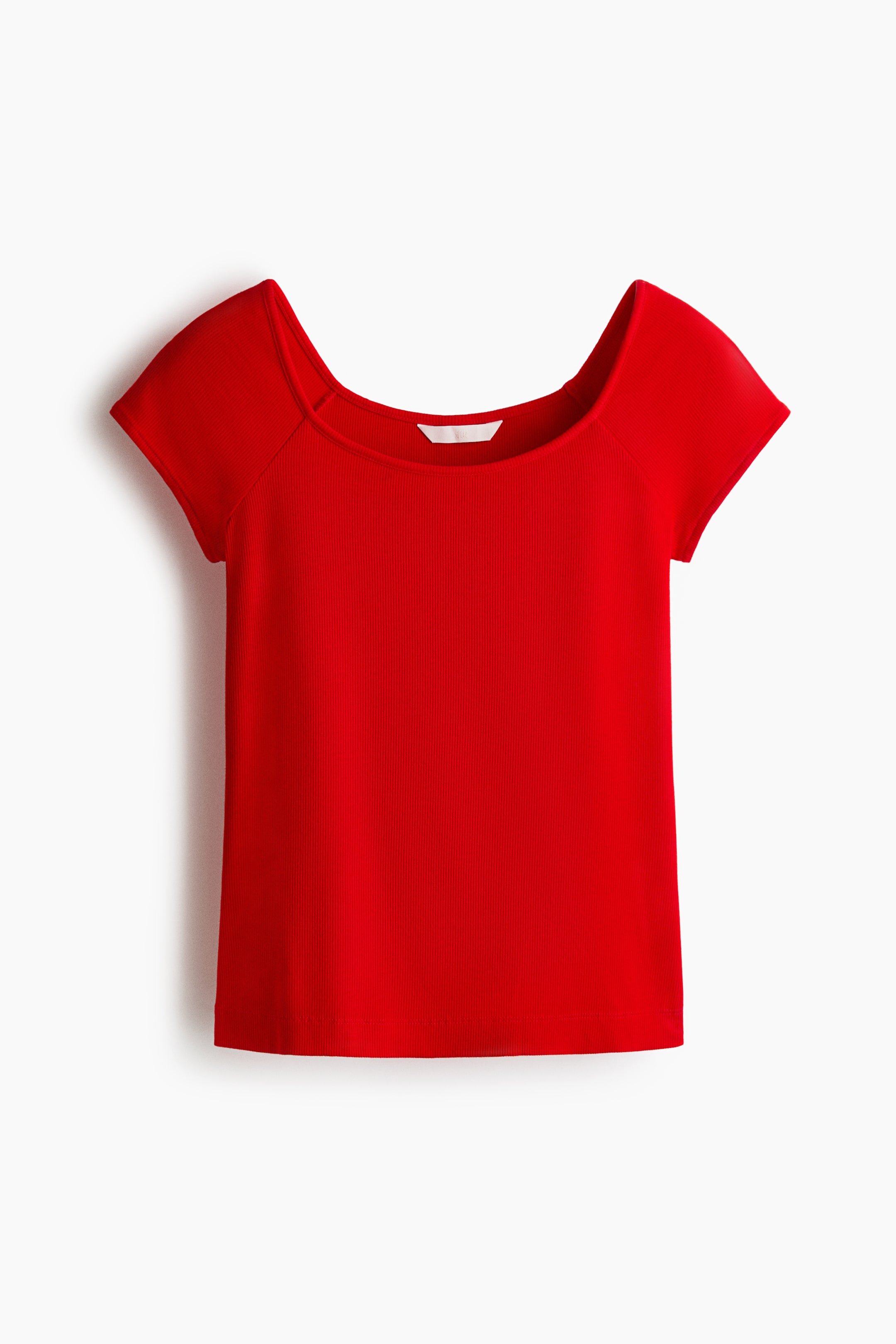 View larger image: Ribbed Top - Red - Ladies | H&M US 4