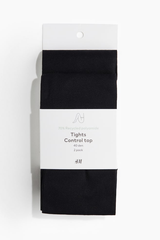 2-pack Control-Top Tights 40 Denier - Black - 1