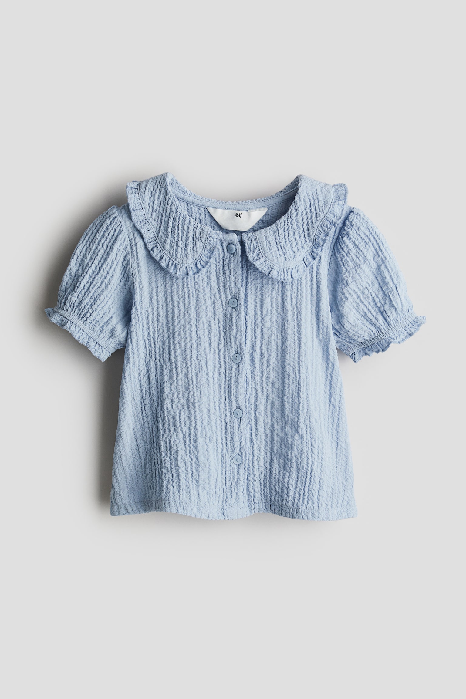 Collared Blouse - Light blue/Cream - 1