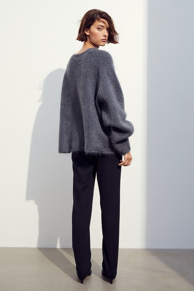 Wool-blend trousers - Dark grey - 3
