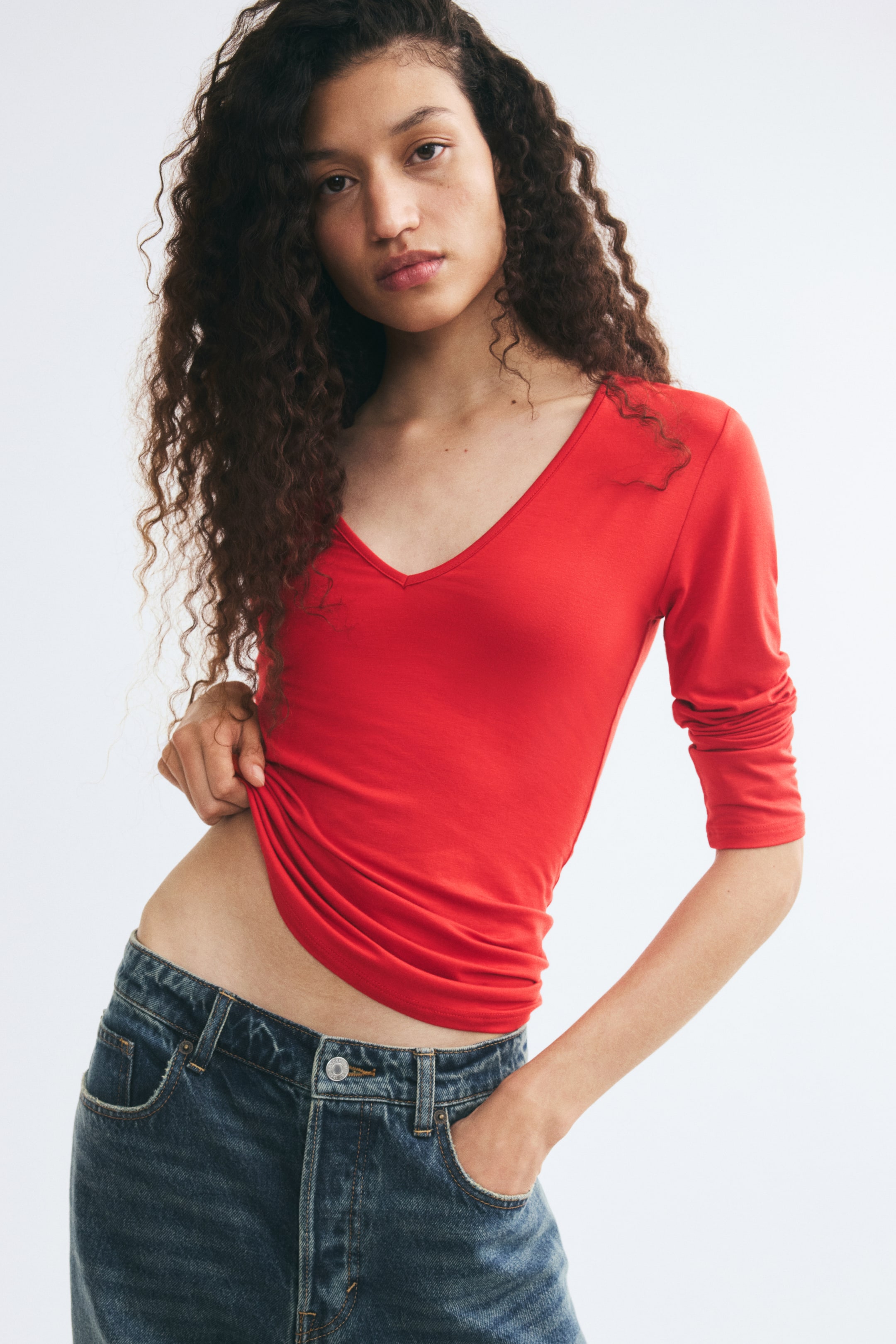 V-Neck Viscose Top