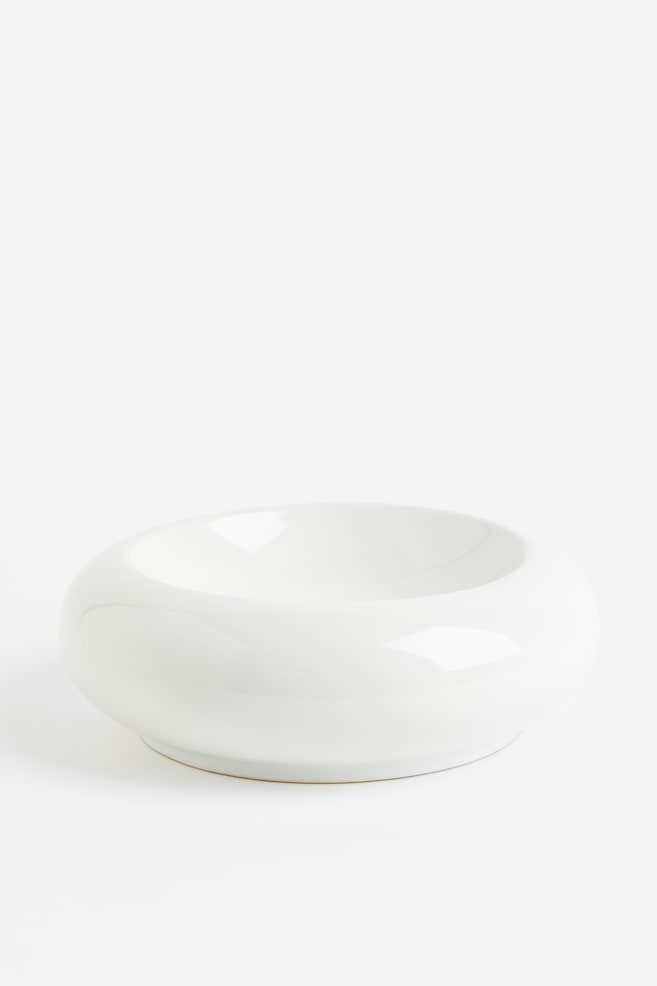 Decorative stoneware bowl - White/Beige - 1