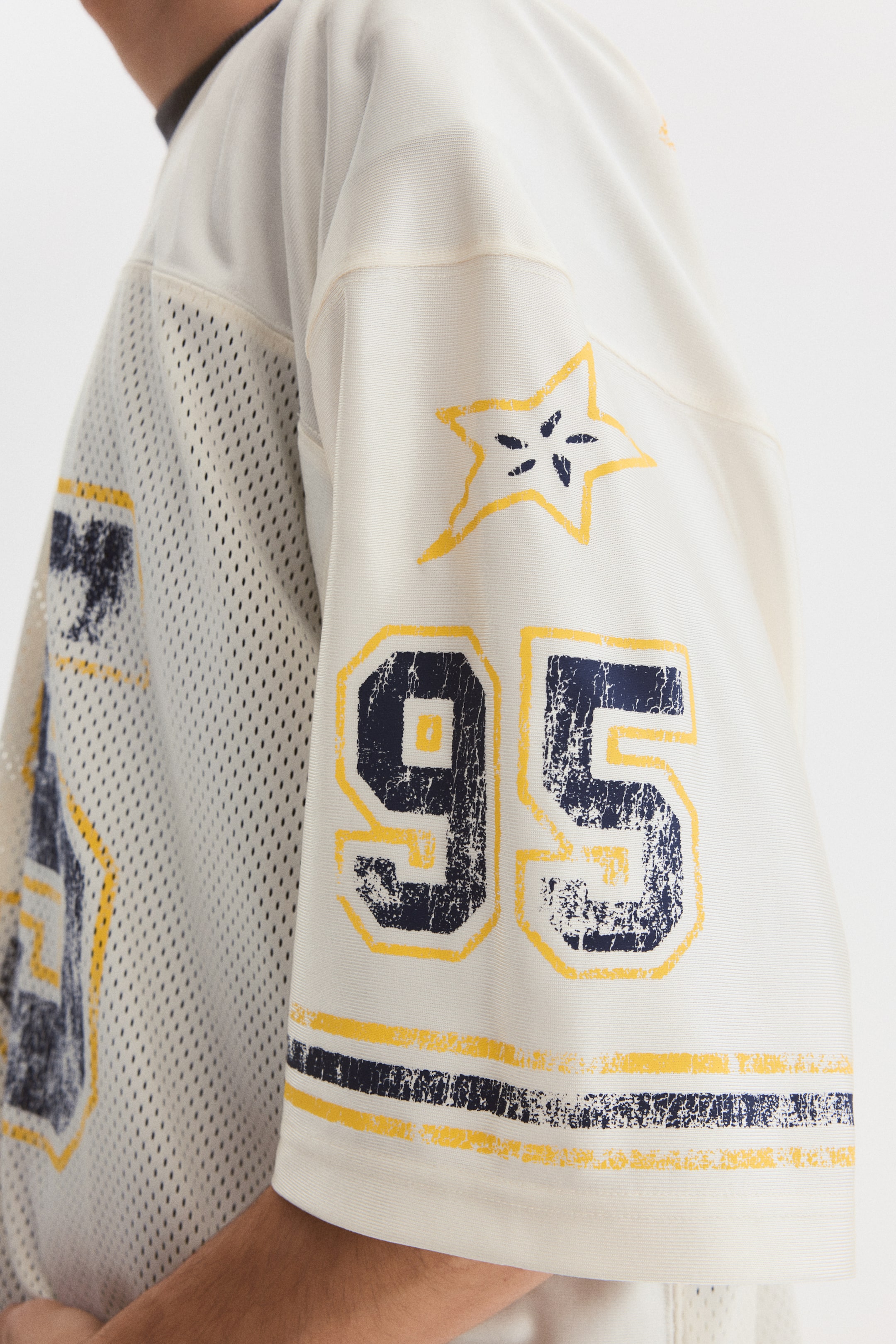 Oversized Printed Mesh T-Shirt