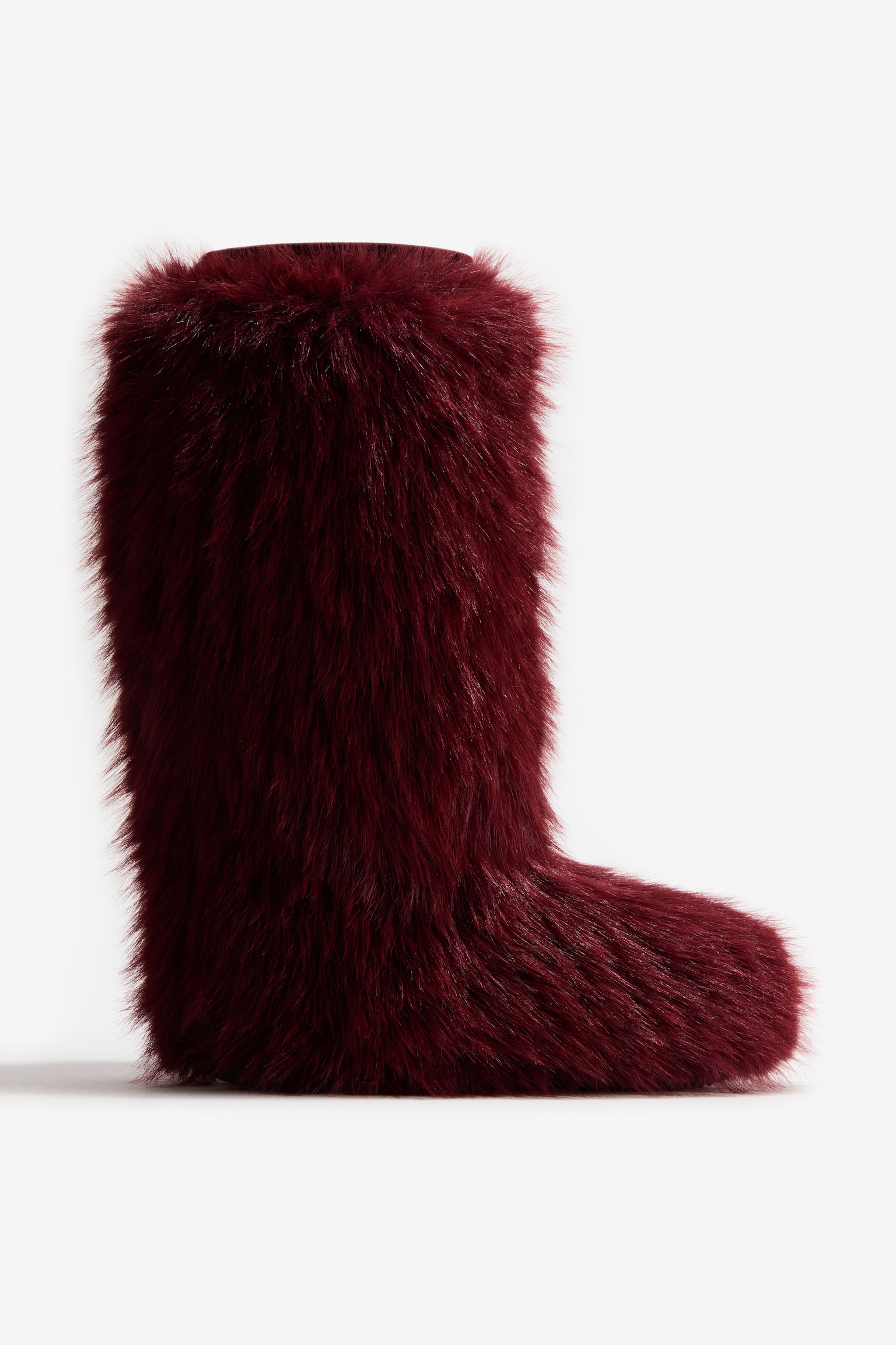 及膝靴 - 酒紅色