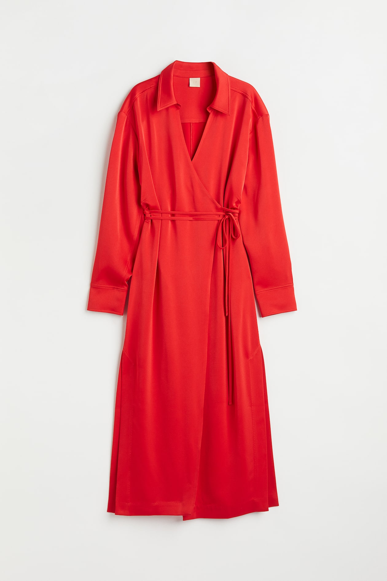 Satin Wrap-front Dress - Bright red - Ladies | H&M US