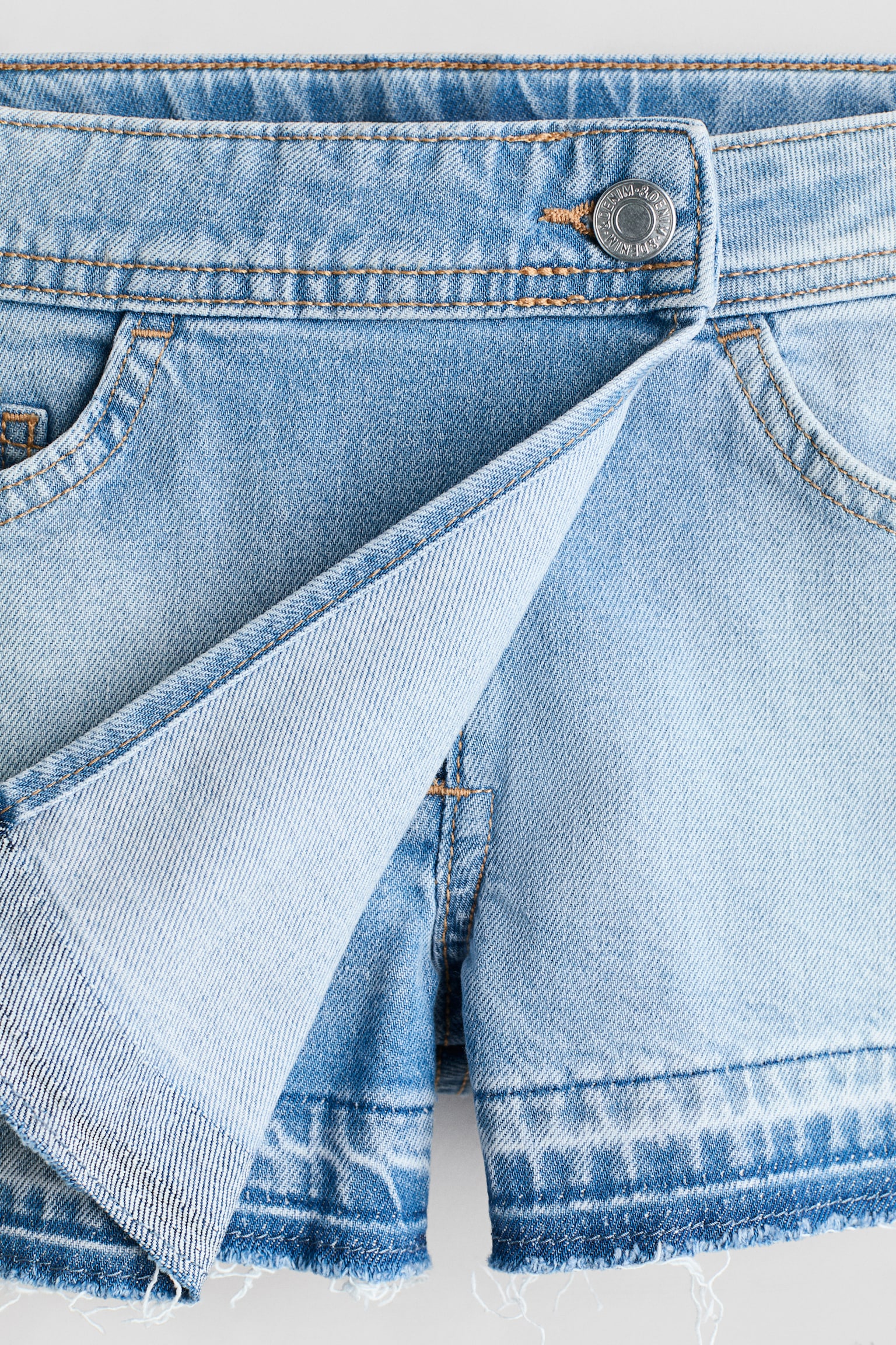 Denim wrap skort - Light denim blue/Denim grey - 2