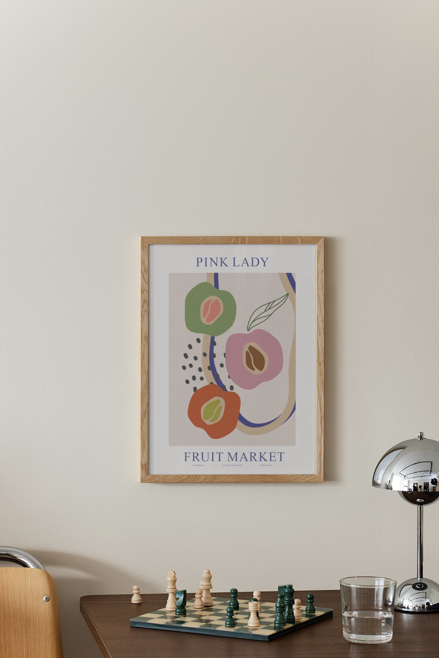Fruit Market Apple Poster - Pink/green/red