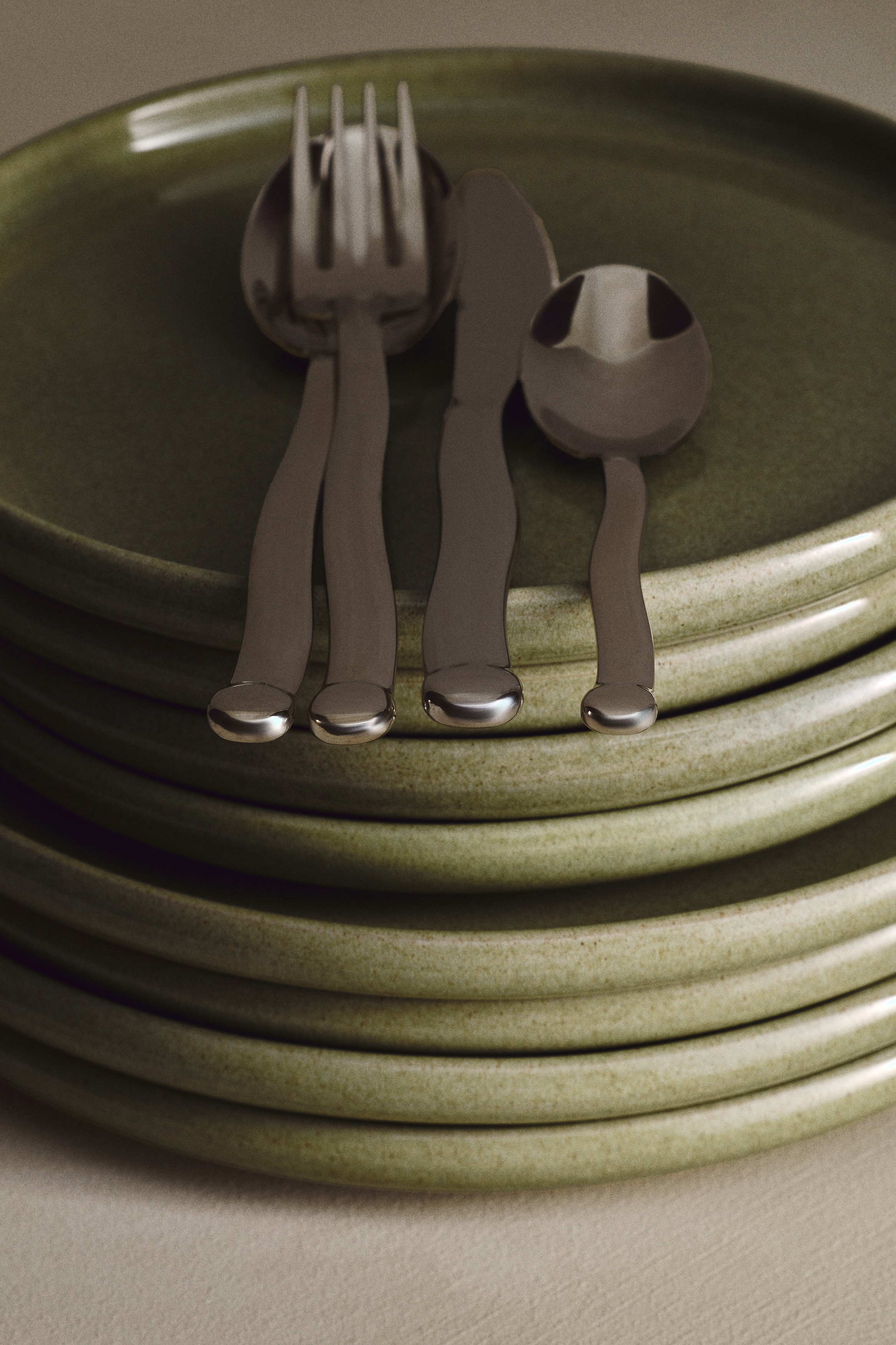 16-piece stainless steel cutlery set - Silver-coloured