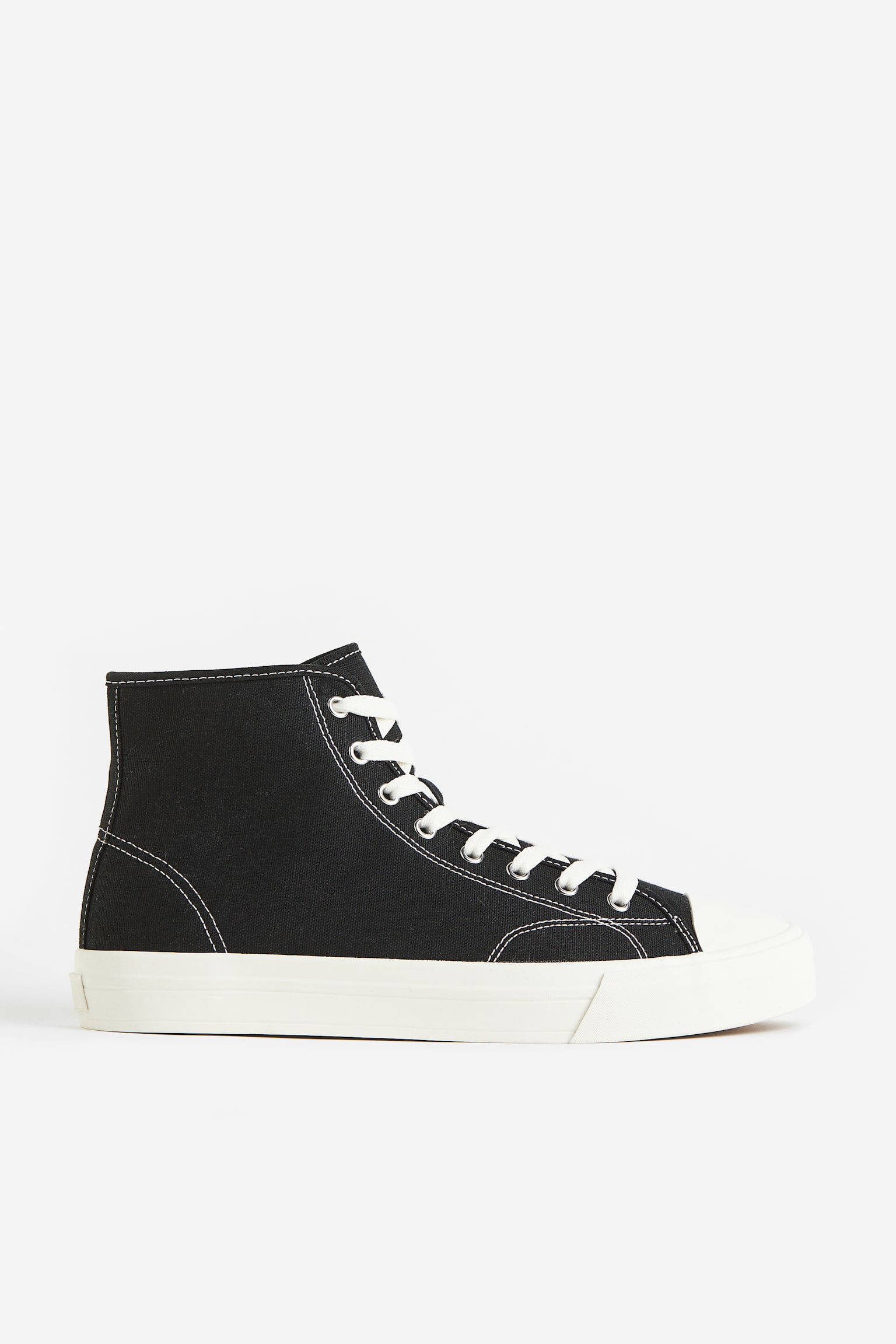 Canvas Hi Top Sneakers - Black/White - 1