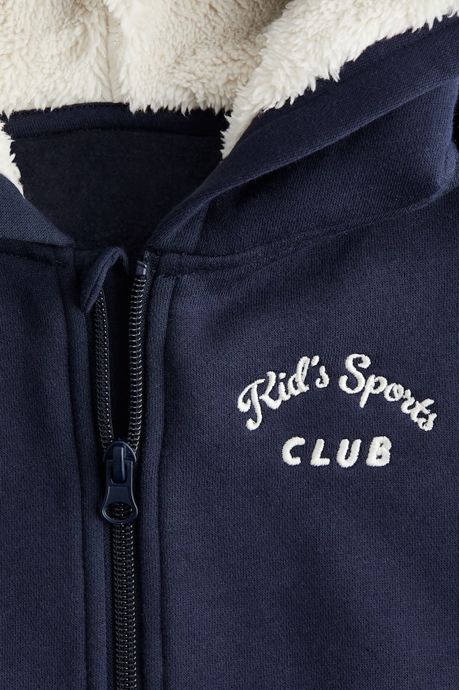 Embroidered-Detail Hooded Jacket-Navy blue/Kid's Sports Club - 2