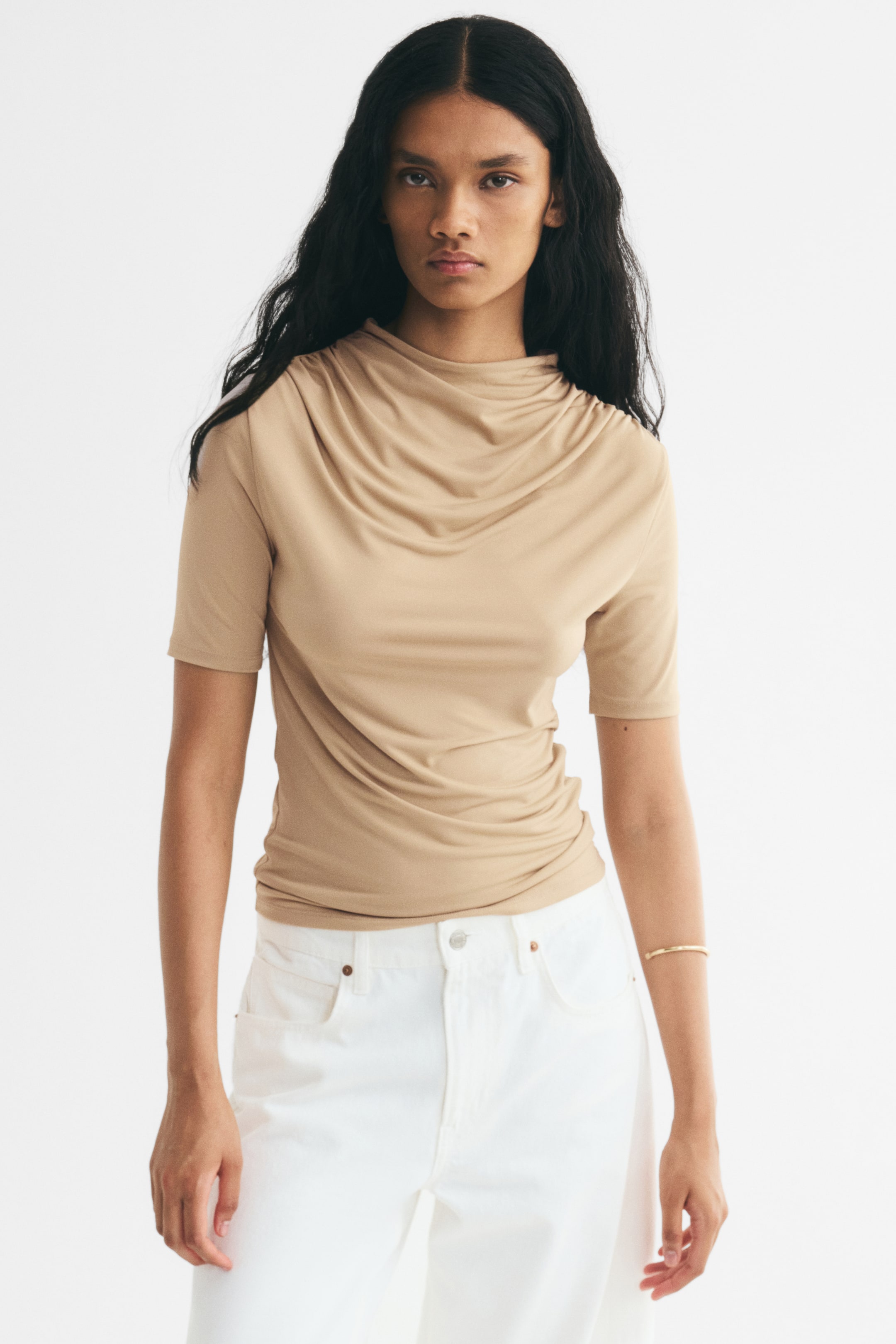 Draped Jersey Top