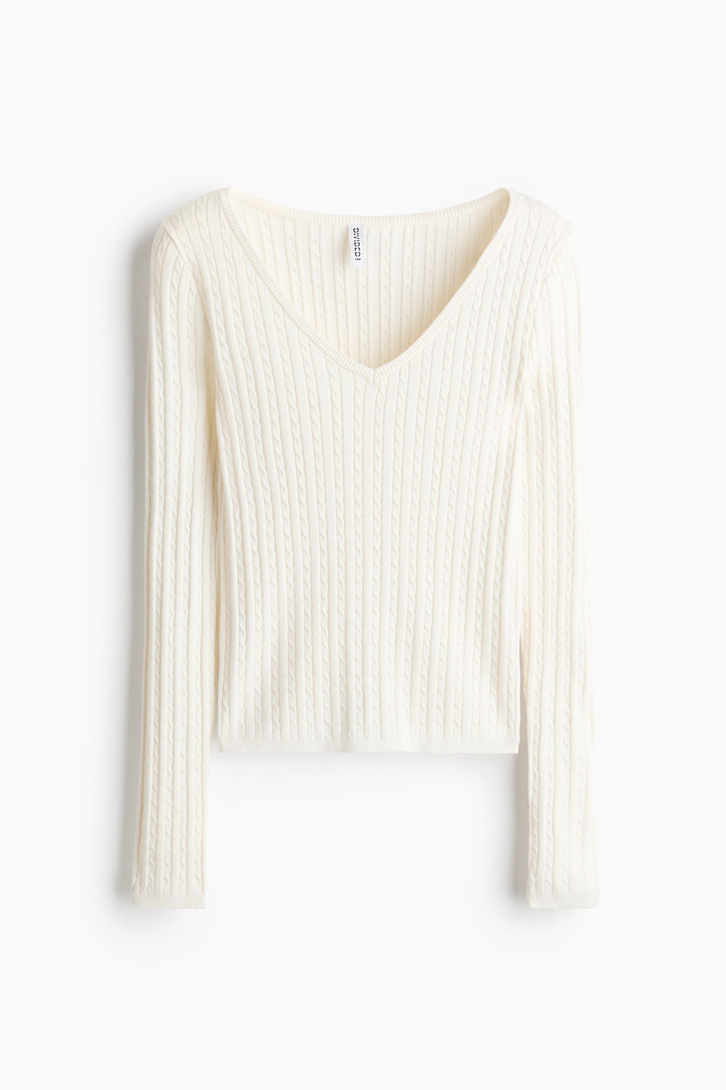 Pull en maille torsadée de viscose mélangée - Blanc