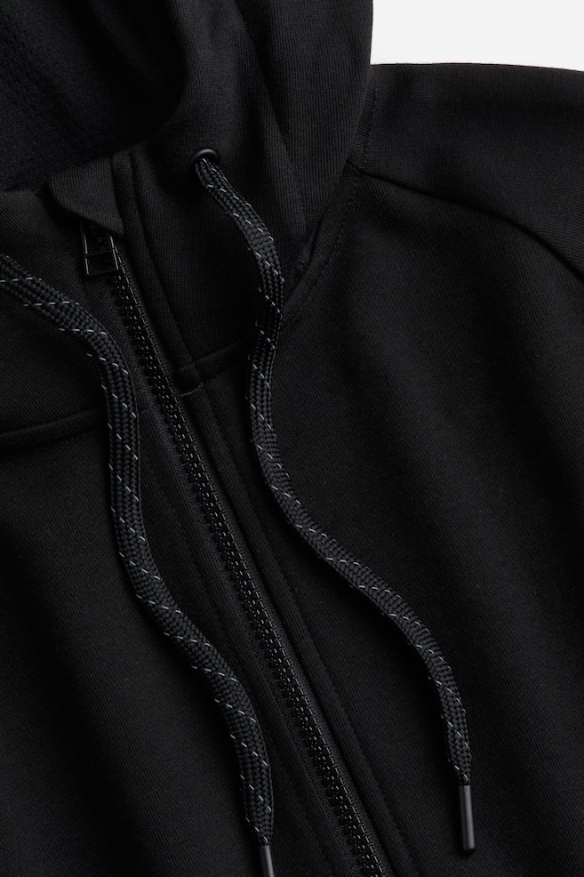 DryMove™ Zip-through sports hoodie - Black/Dark red/Block-coloured/Dark grey/Block-coloured/Light grey marl/dc - 4