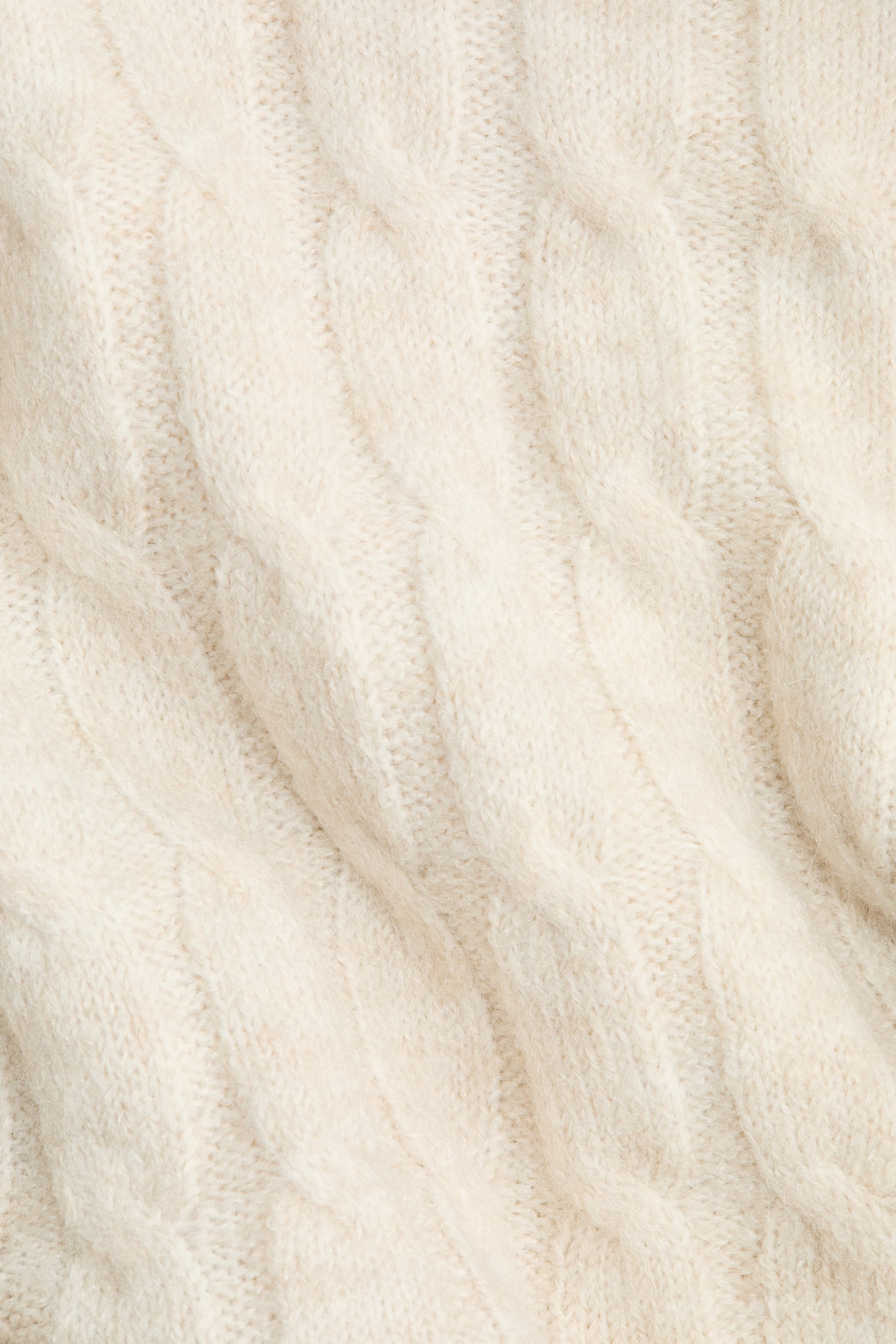 Cable-knit jumper - Jasnobeżowy melanż - 3