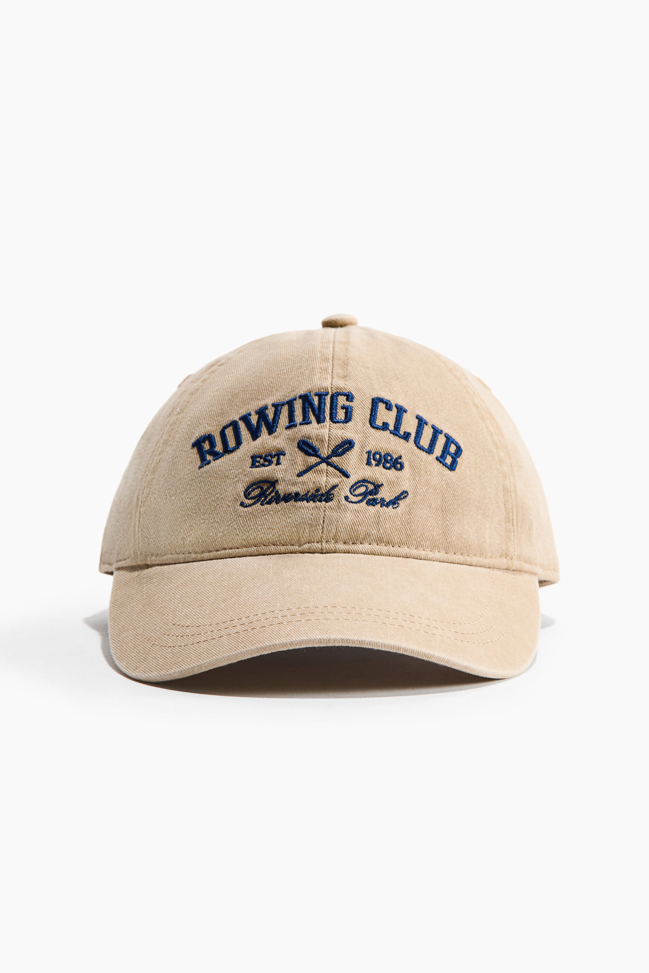 Ver imagem maior: Boné em sarja com motivo bordado - Beige/Rowing Club - SENHORA | H&M PT 1