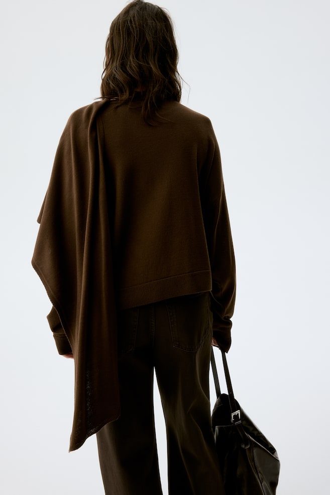 MAMA Pull d'allaitement avec détail façon écharpe-Marron foncé - 6