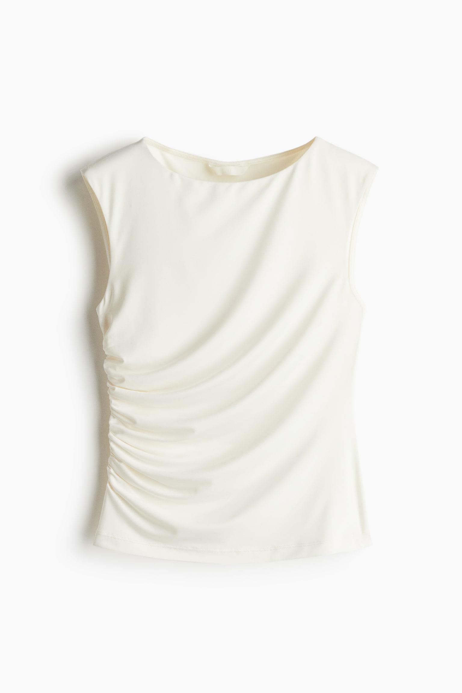 Draped jersey top - White/Black