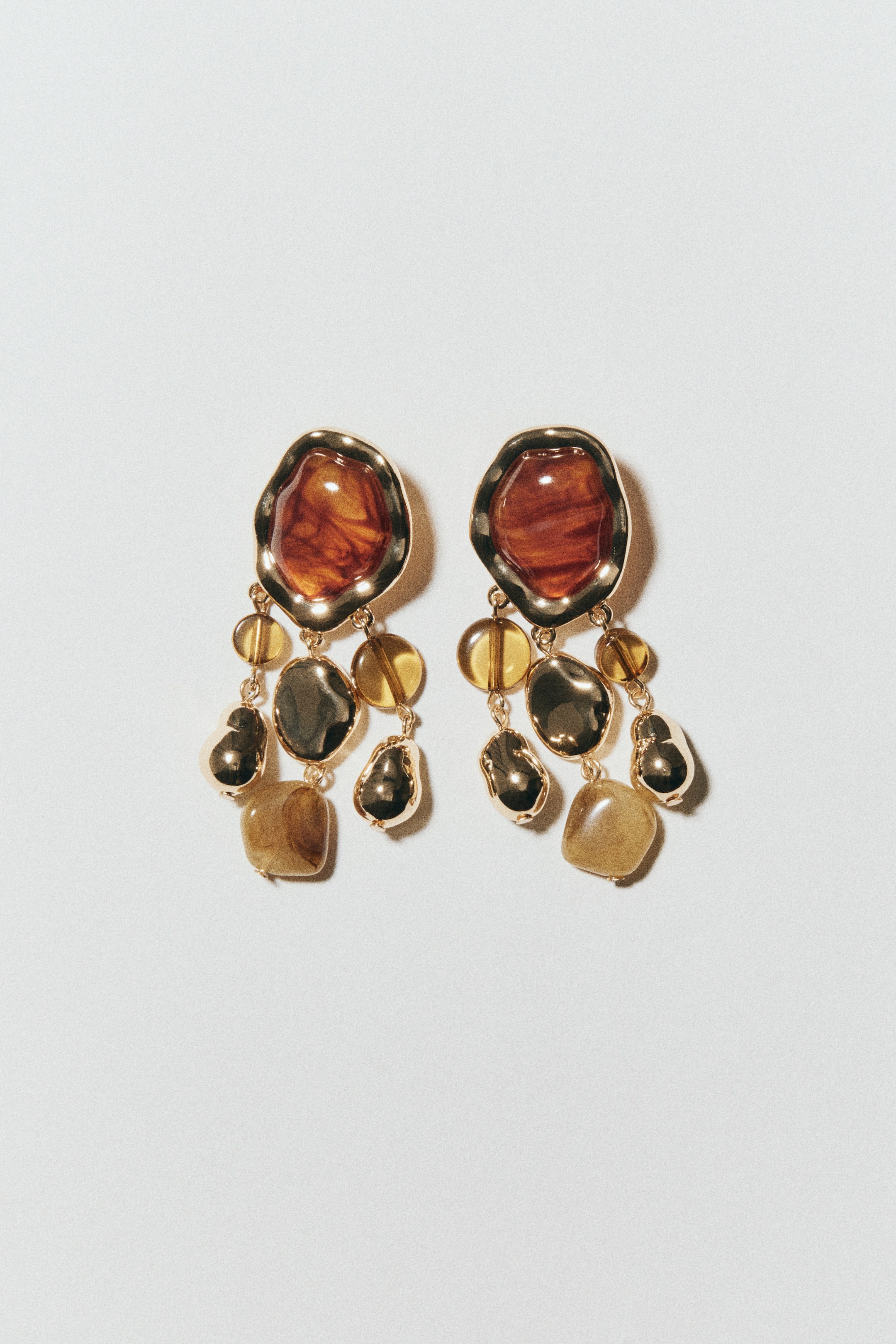 Agrandir l'image: Boucles d'oreilles pendantes - Doré/marron - FEMME | H&M CH 1