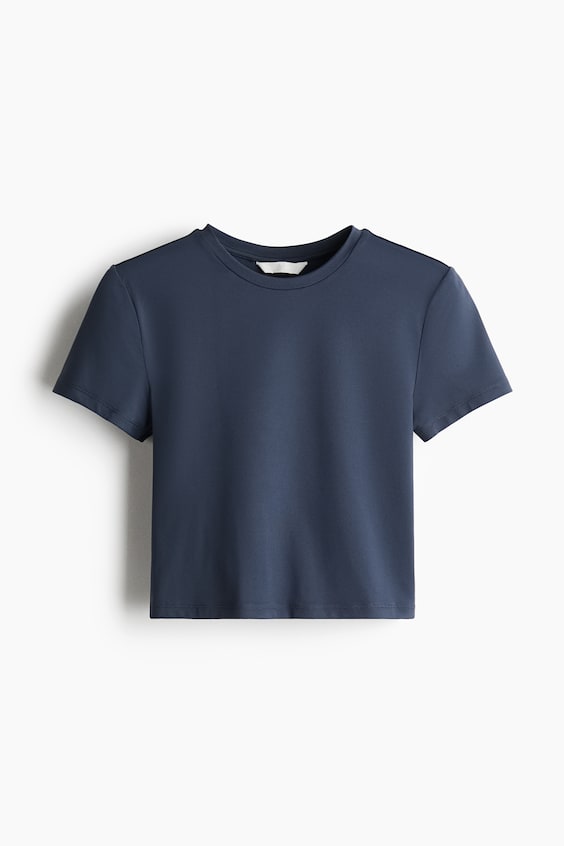 Женские футболки H&M Microfiber Cropped T-Shirt