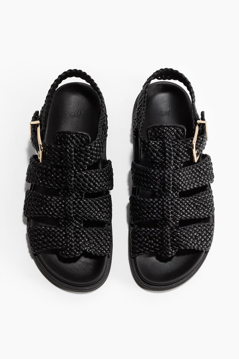 Sandales tressées Noir FEMME H&M FR