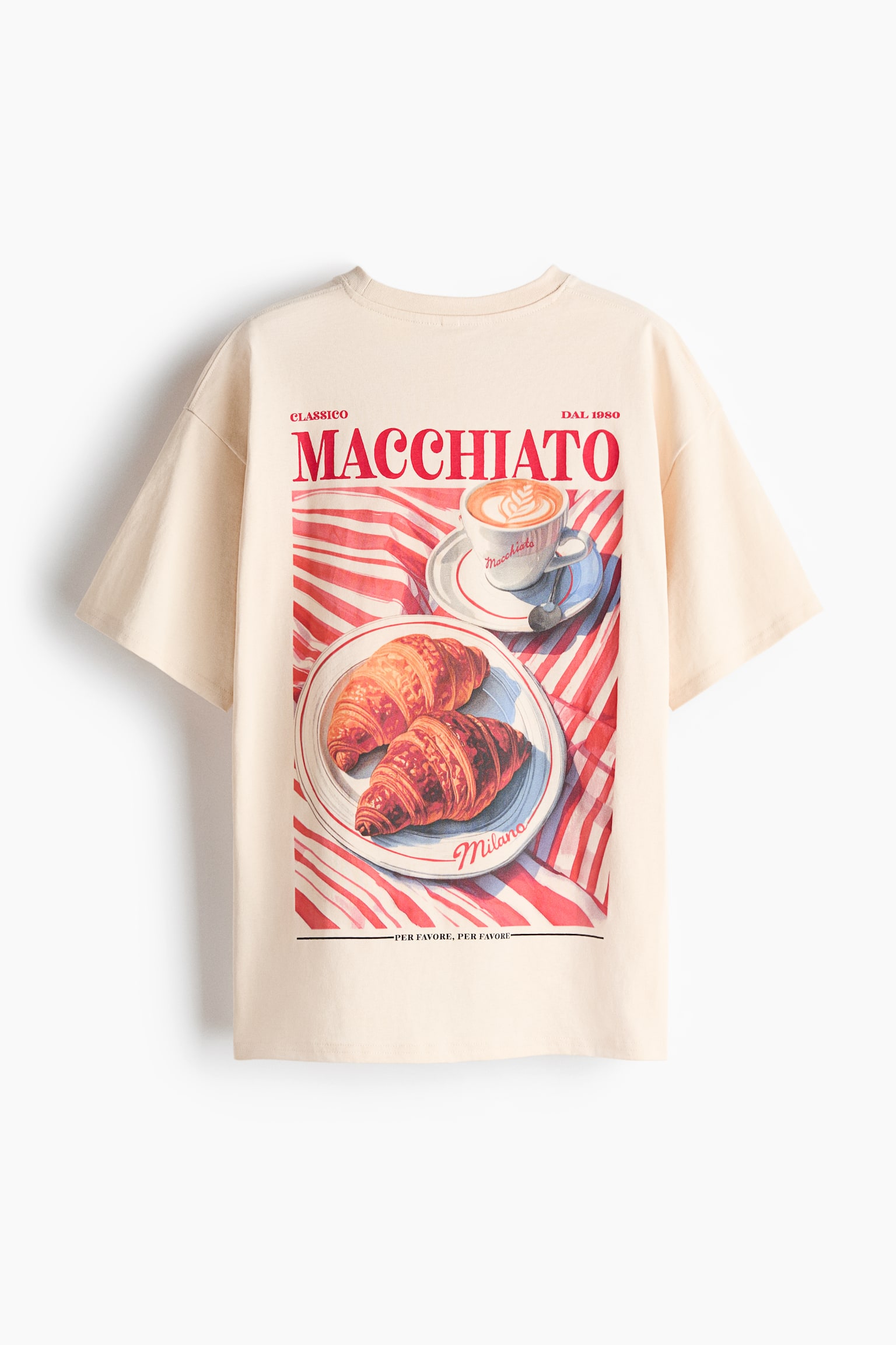 Oversized print-motif T-shirt - Light beige/Macchiato/White/La Dolce Vita/Dark grey/Espresso - 6