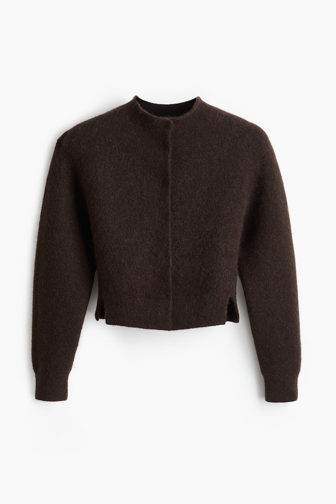 Mohair-blend cardigan - Dark brown - 1