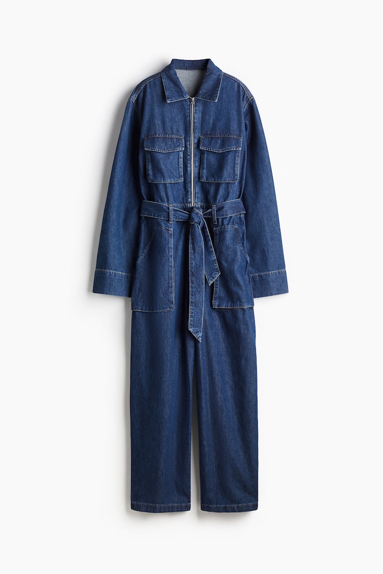 Denim utility boiler suit