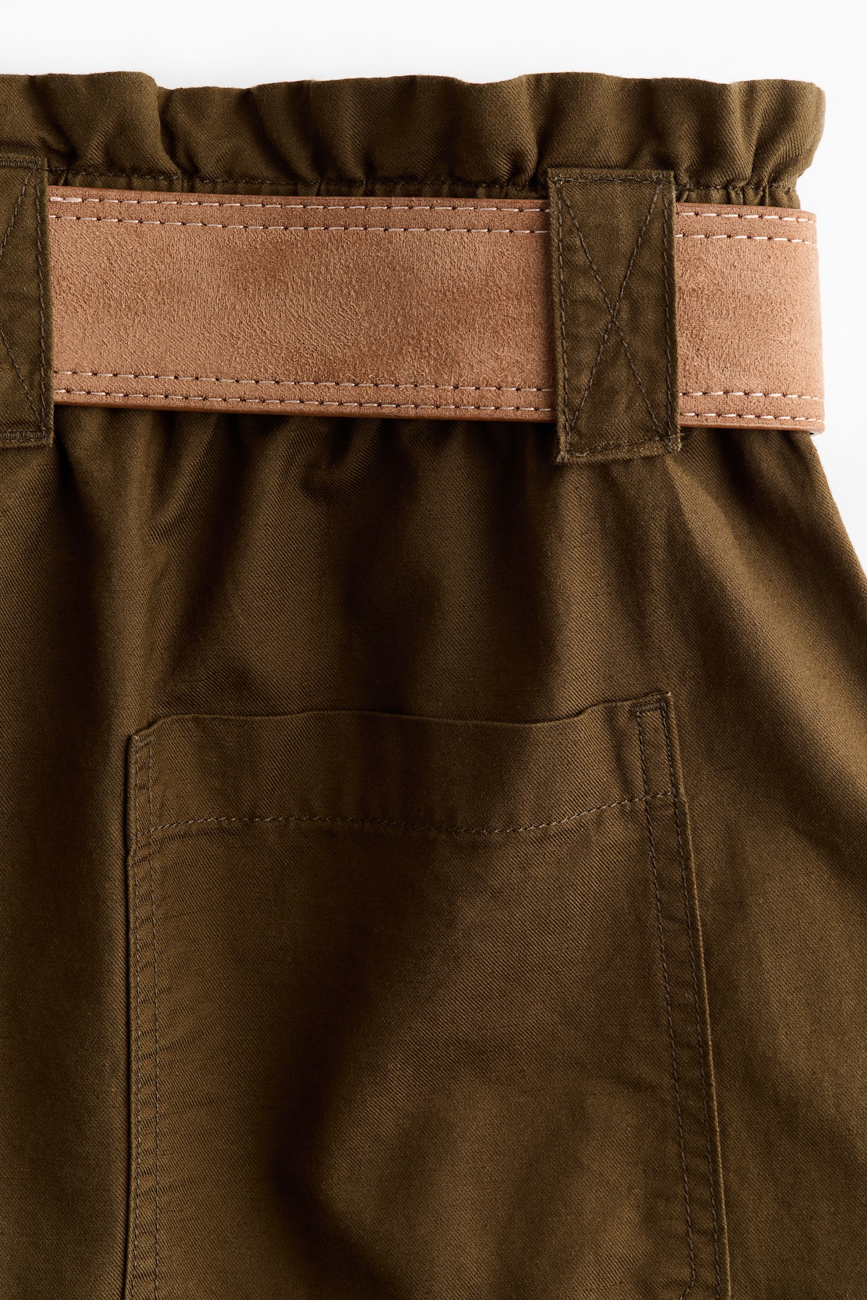 Linen-Blend Paper-Bag Shorts - image 2