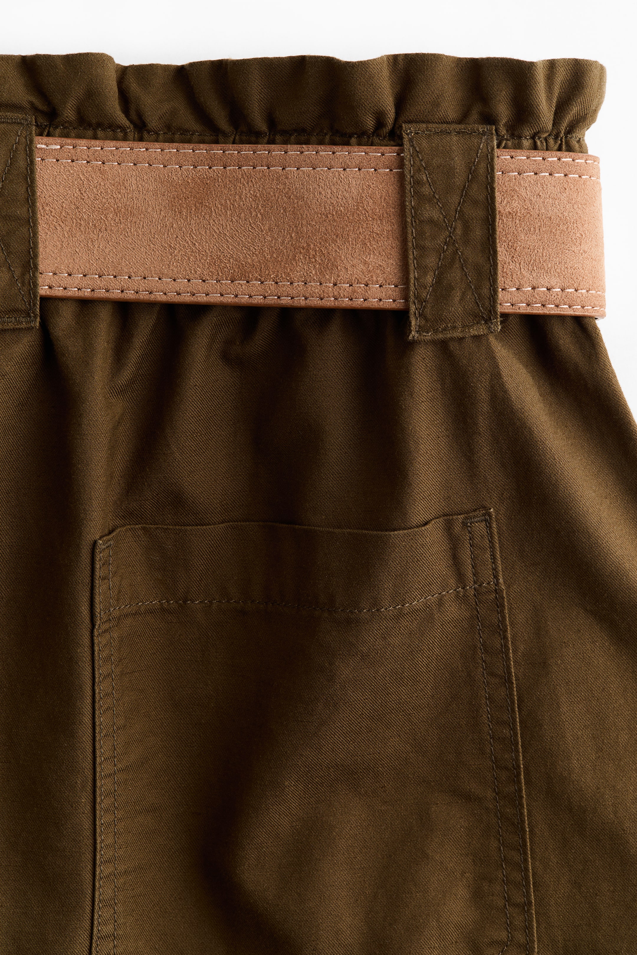 Linen-Blend Paper-Bag Shorts