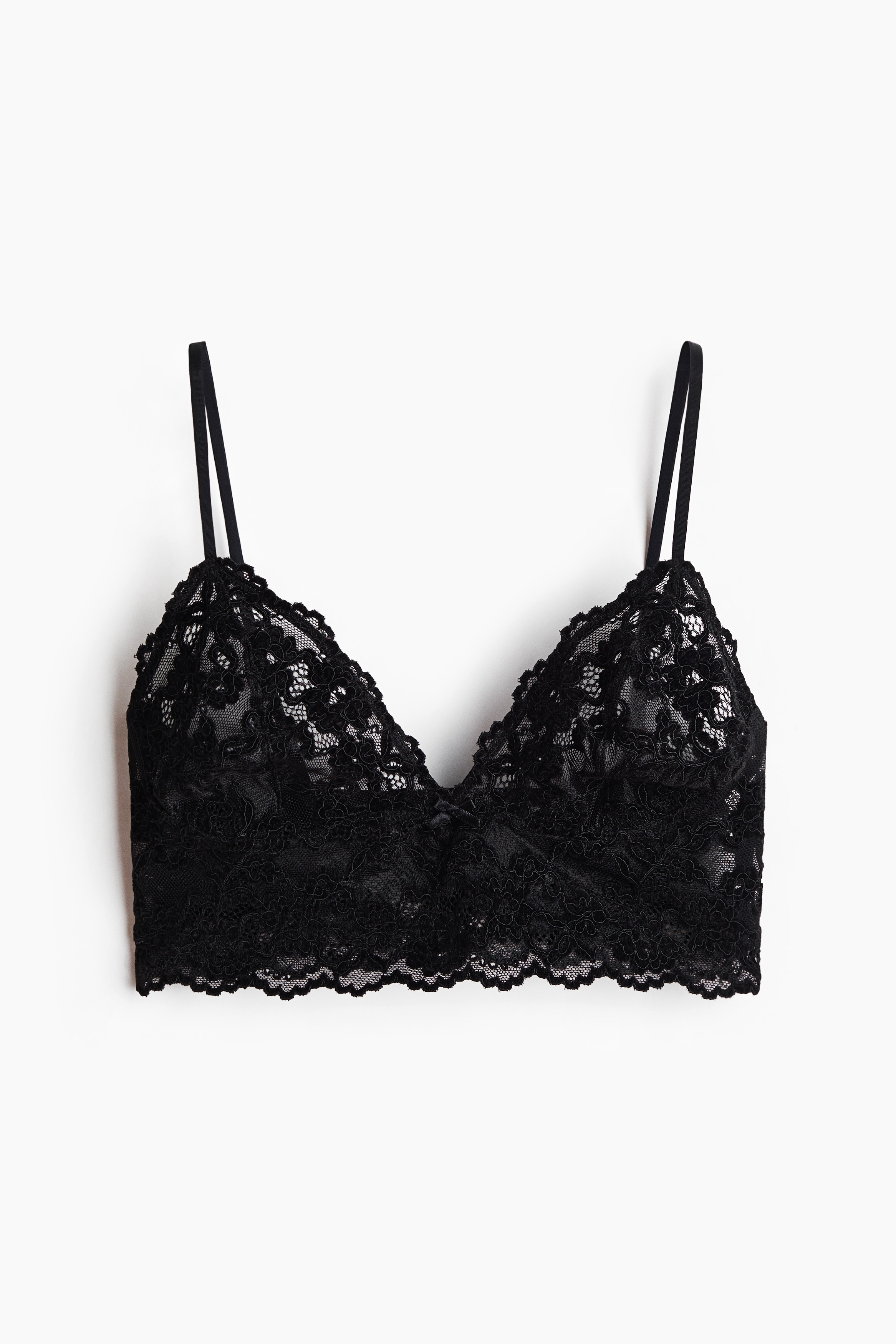 Bralette brodée - Noir/Beige pâle