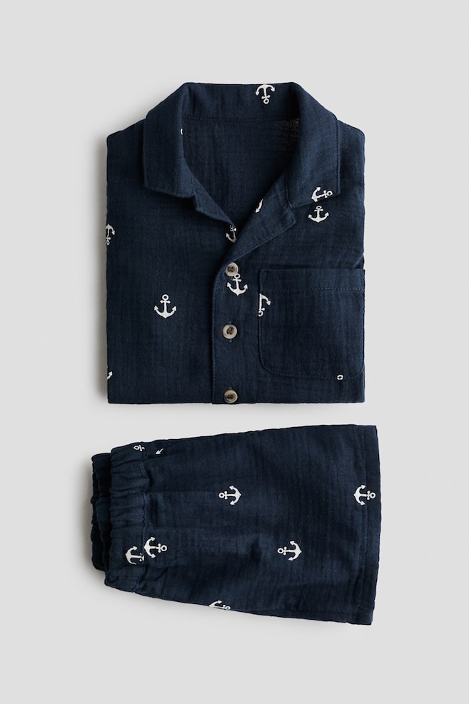 Conjunto de 2 piezas - Azul marino/Anclas/Azul claro/Palmeras - 2