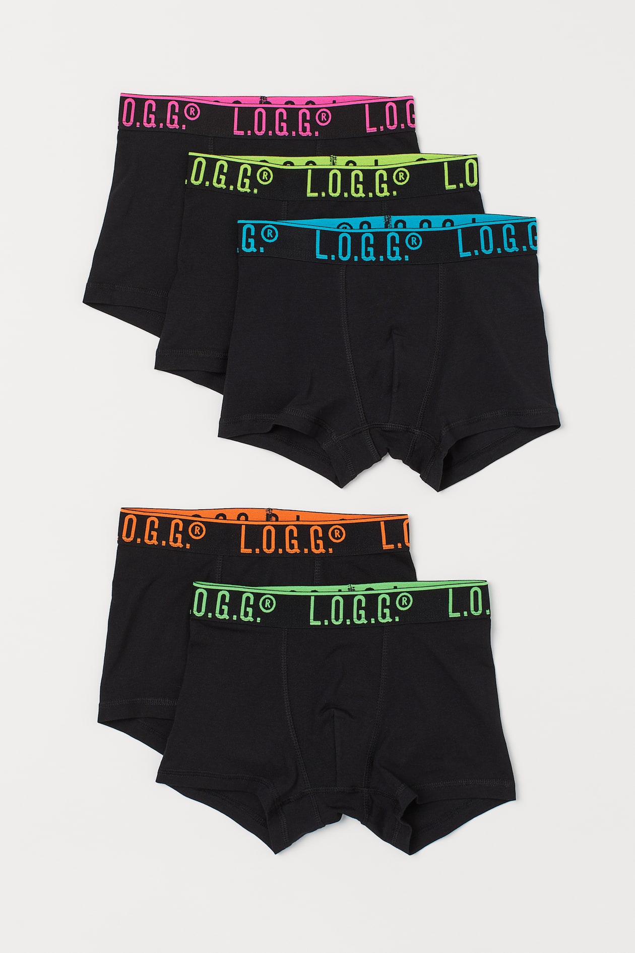 ボクサーブリーフ 5枚セット - ブラック／ネオングリーン - Kids | H&M JP