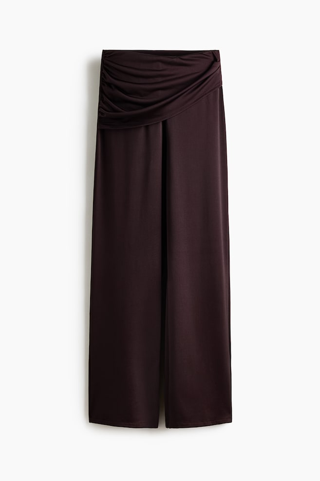 Wide layered trousers - Dark brown - 1