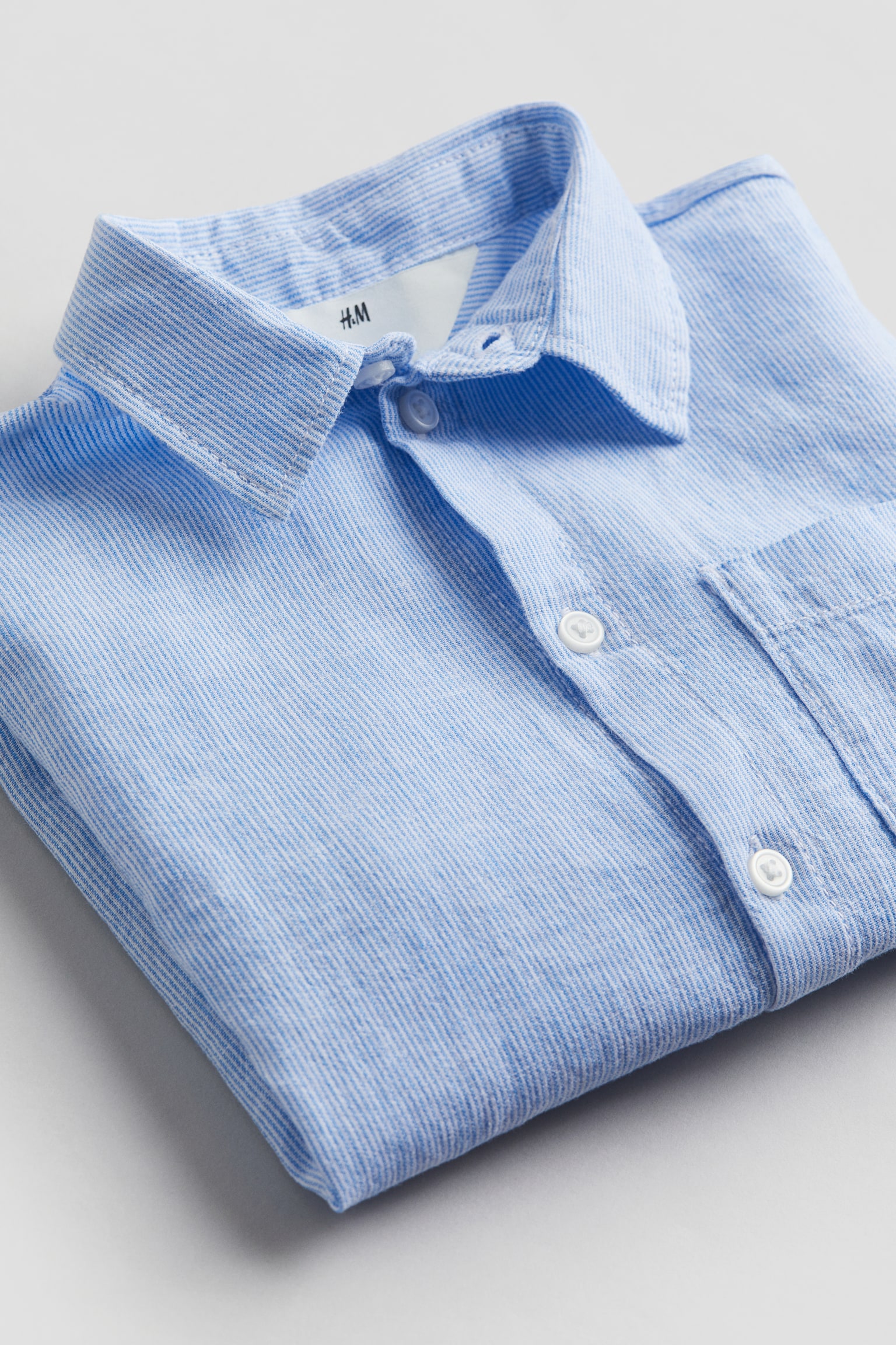 Linen Blend Shirt - Light blue/Blue - 3