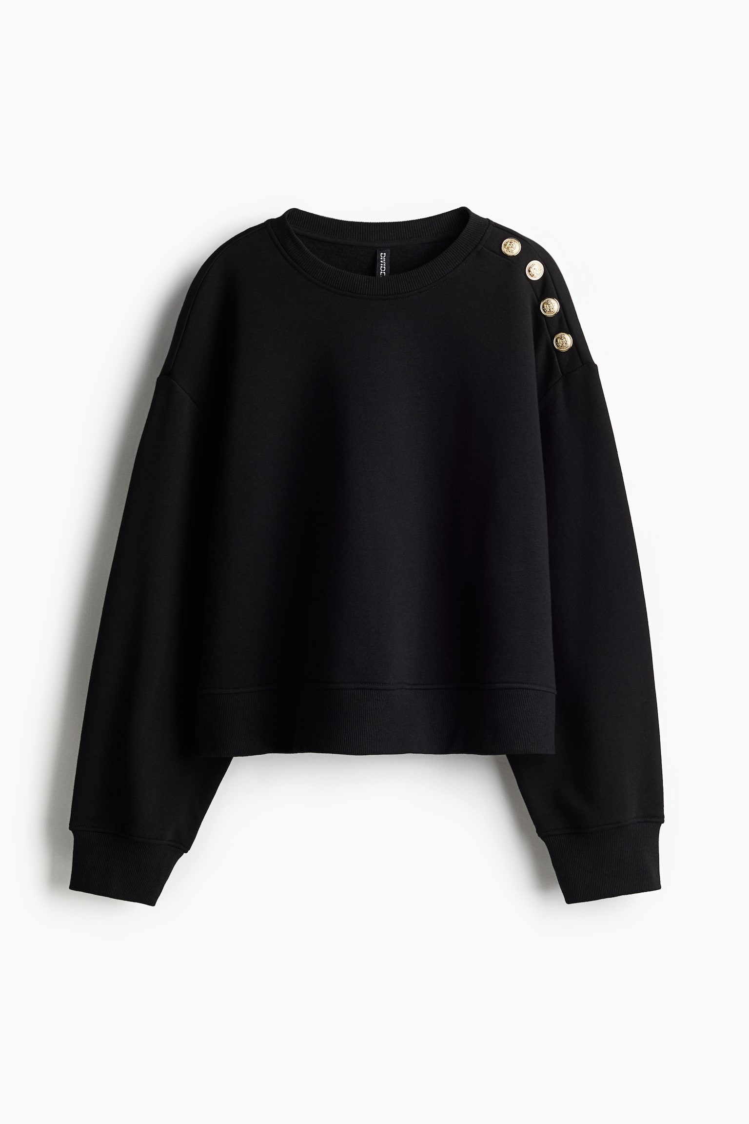 Button-detail sweatshirt - ブラック/ライトダスティピンク/クリーム／Café de la Mairie - 2