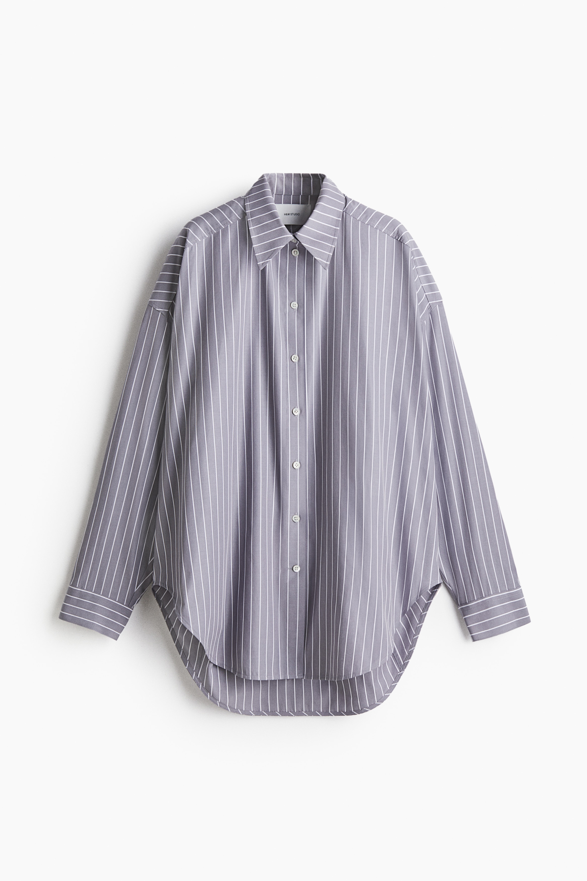 Poplin Shirt - Gray/striped/Blue