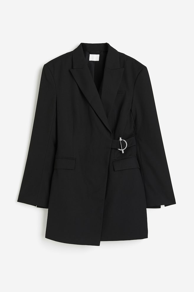 Buckle-detail blazer dress - Black - 2