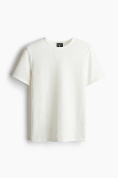 スリムフィット テクスチャードTシャツ