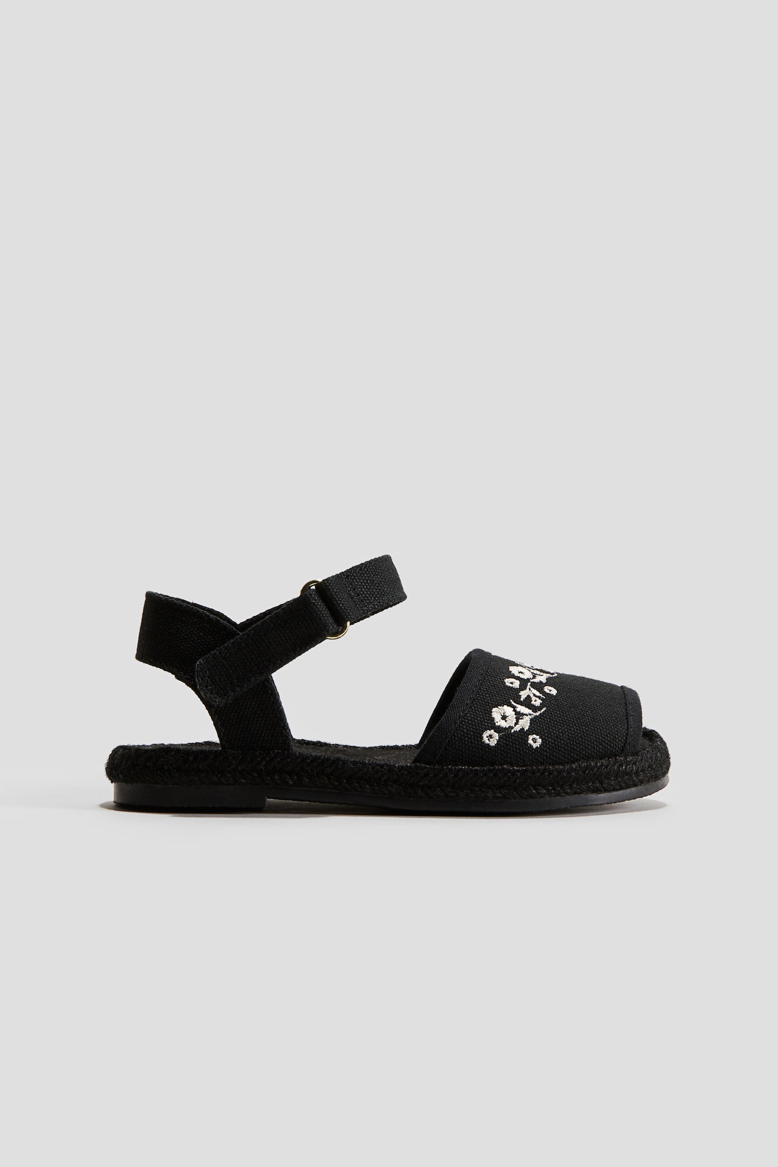 Ankle-strap sandals - Black/Flowers - 1