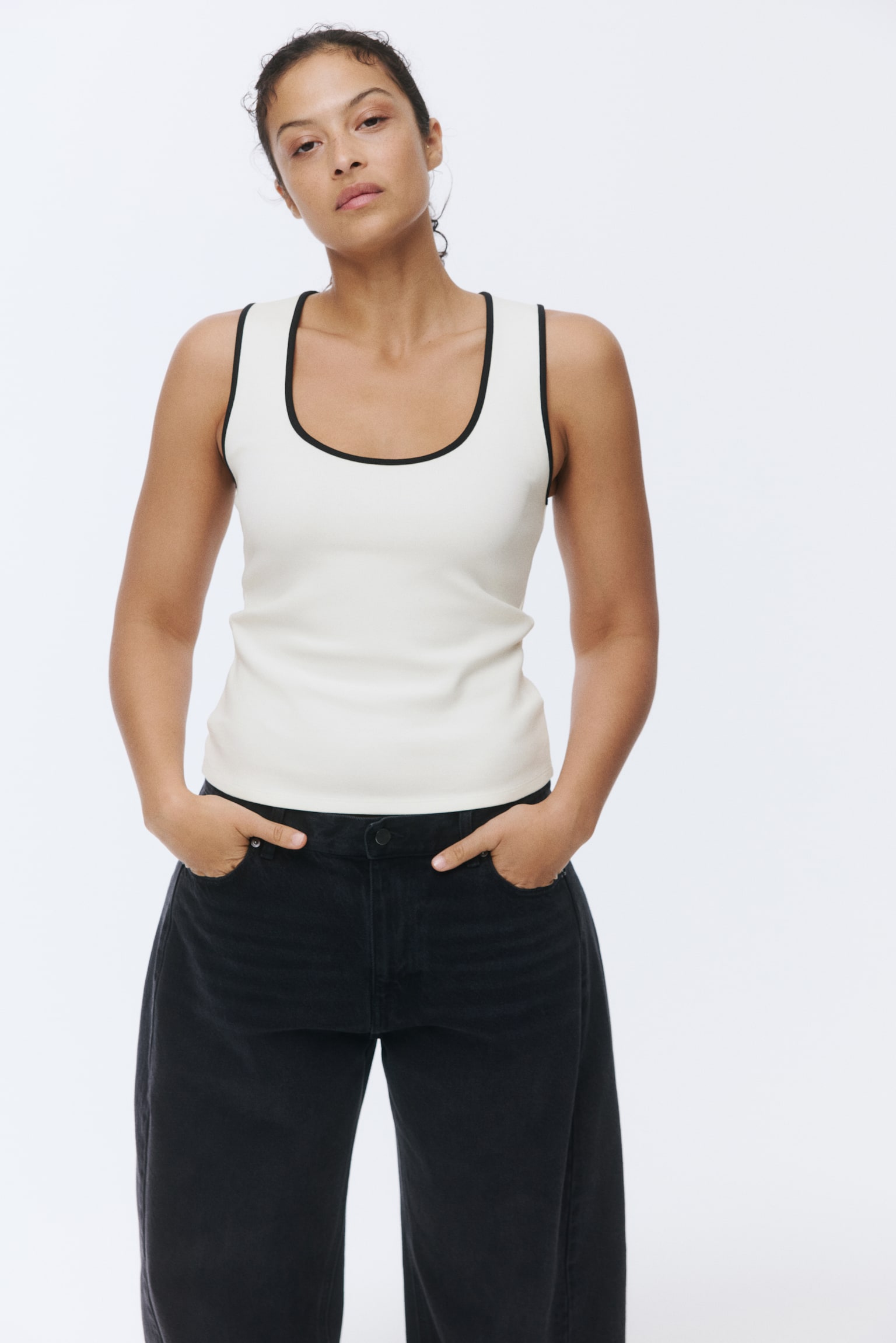 Ribbed cotton vest top - 4